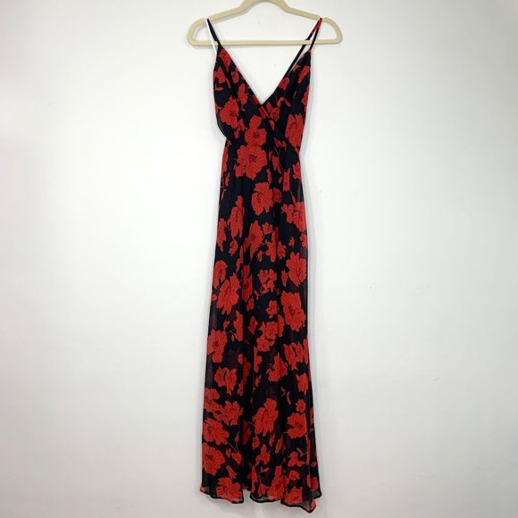 NWT LULU'S Best Occasion Black Floral Print Maxi Dress Sz M - Picture 2 of 9